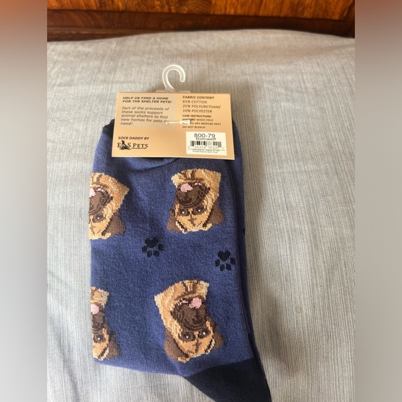 Sock Daddy Bullmastiff Unisex Socks, part proceeds go to shelters, new in pkg. - Picture 2 of 3